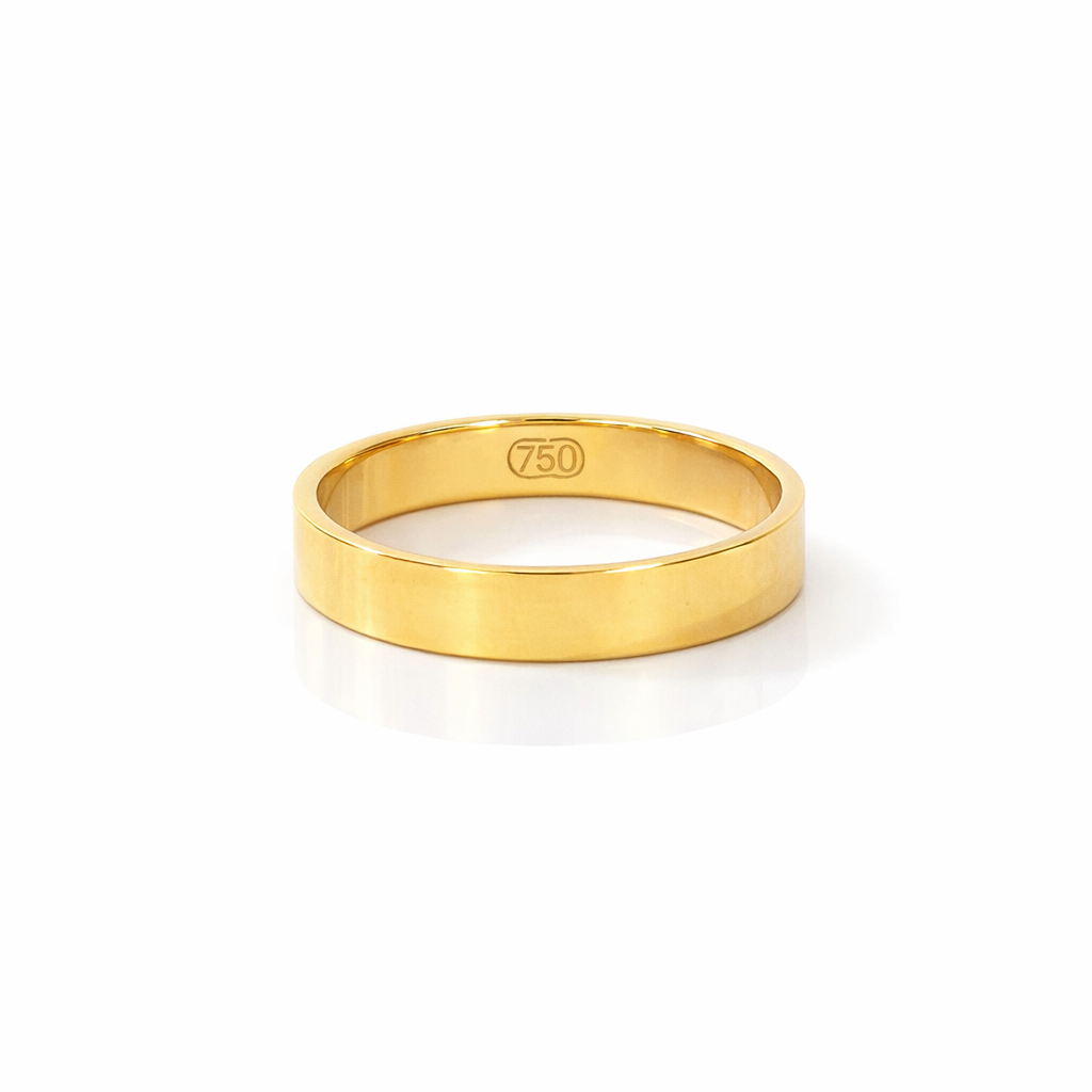 Wedding Ring Flat Profile | 18K Gold