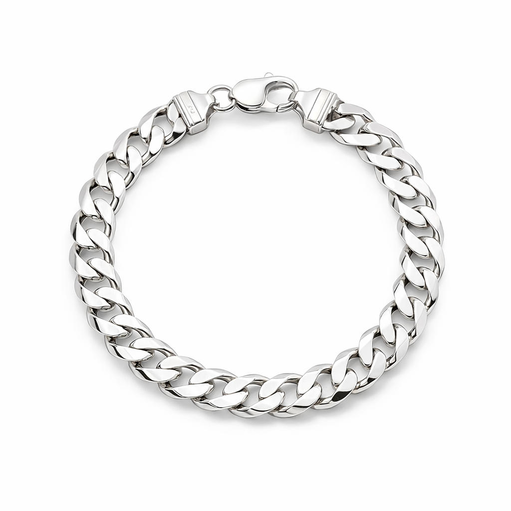 Classic Strength: Men's Silver Flat Heavy Link Bracelet