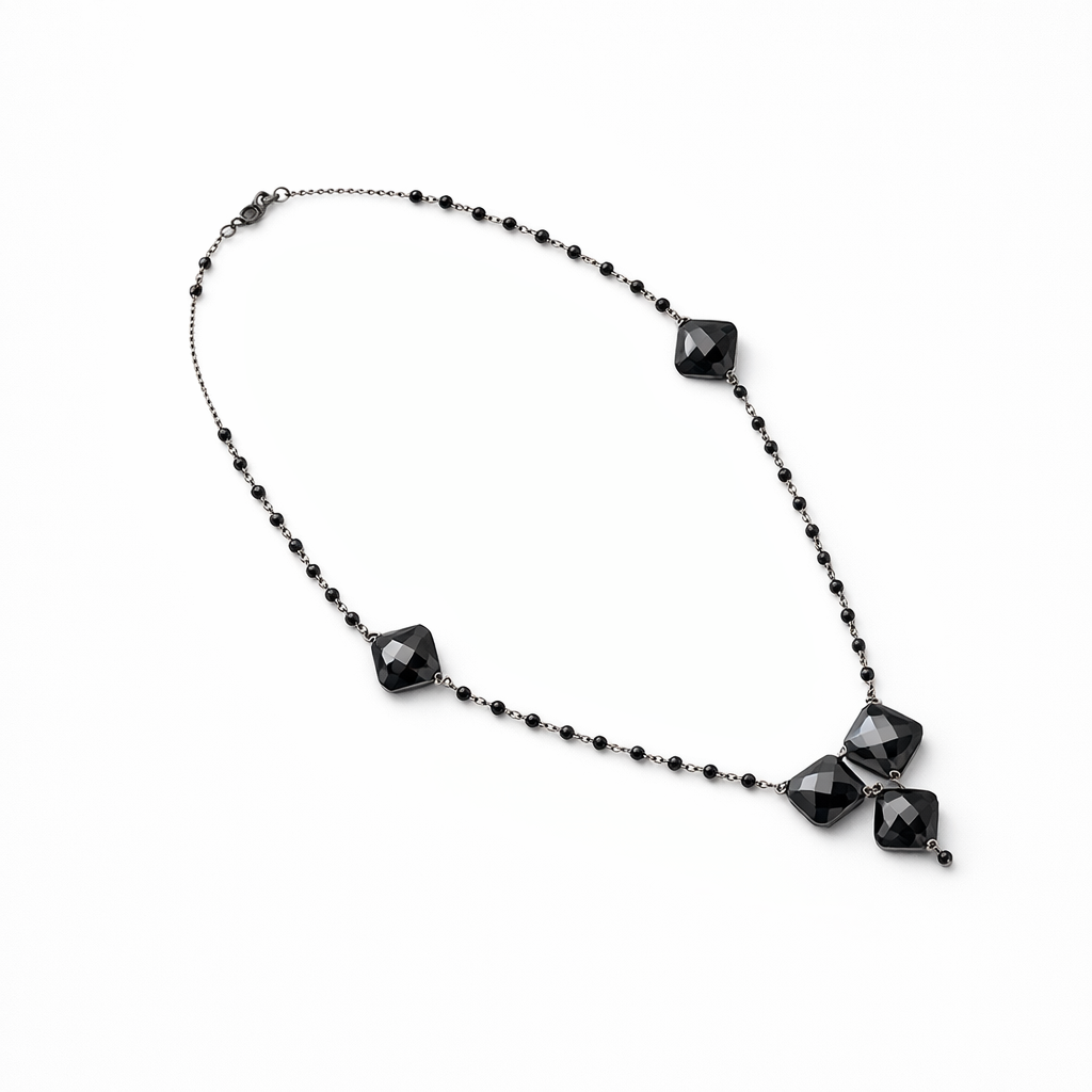 Spinel Necklace With 18ct Black Rhodium Plated Chain