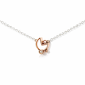 Petals Rose Gold Plated Pram "Welcome" Silver Necklace