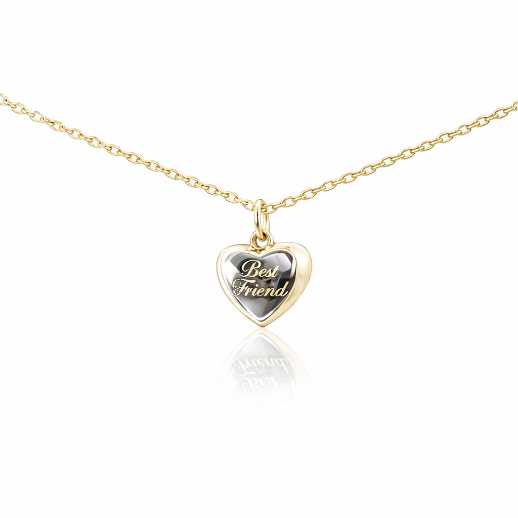 Petals Heart Pendant "You And Me" Silver Necklace