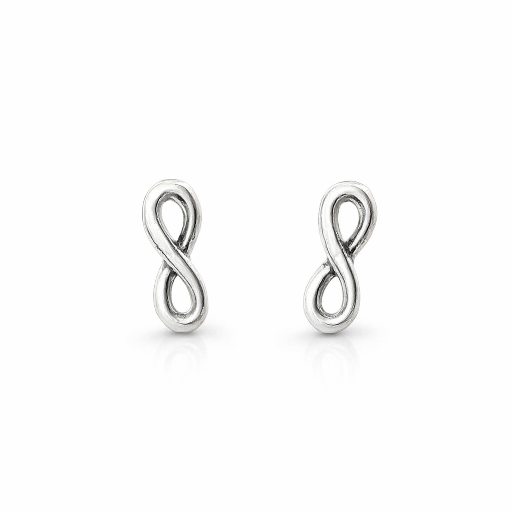 Infinity Stud Earrings In Silver