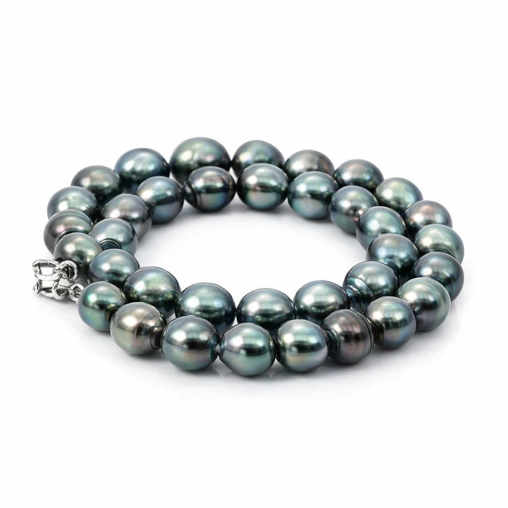 Tahitian Black Semi Baroque Pearl Strand