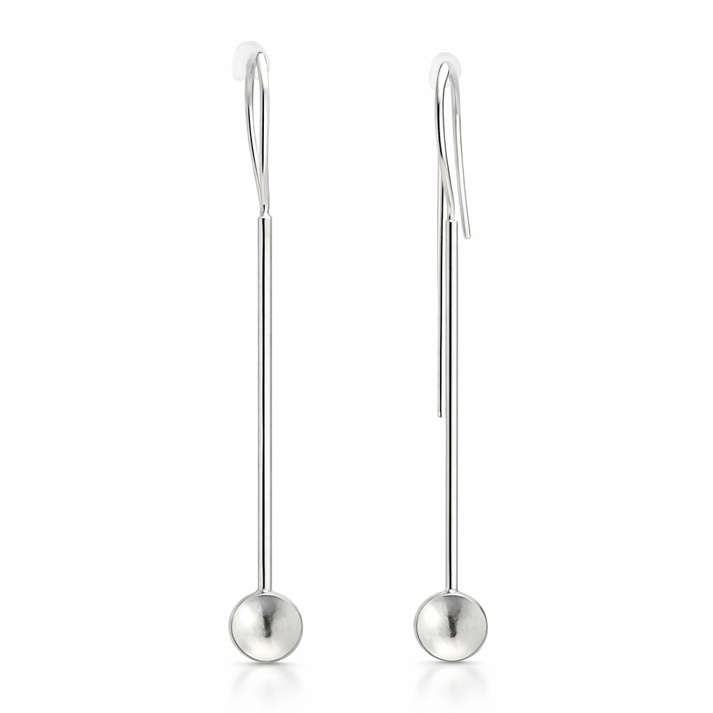 Silver Bar Drop With Concave Disc