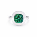 Indicolite Tourmaline Ring In 18K White Gold