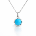 Turquoise Pendant In 18K White Gold