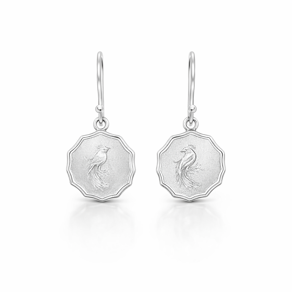 Greater Bird of Paradise Earrings in Sterling silver