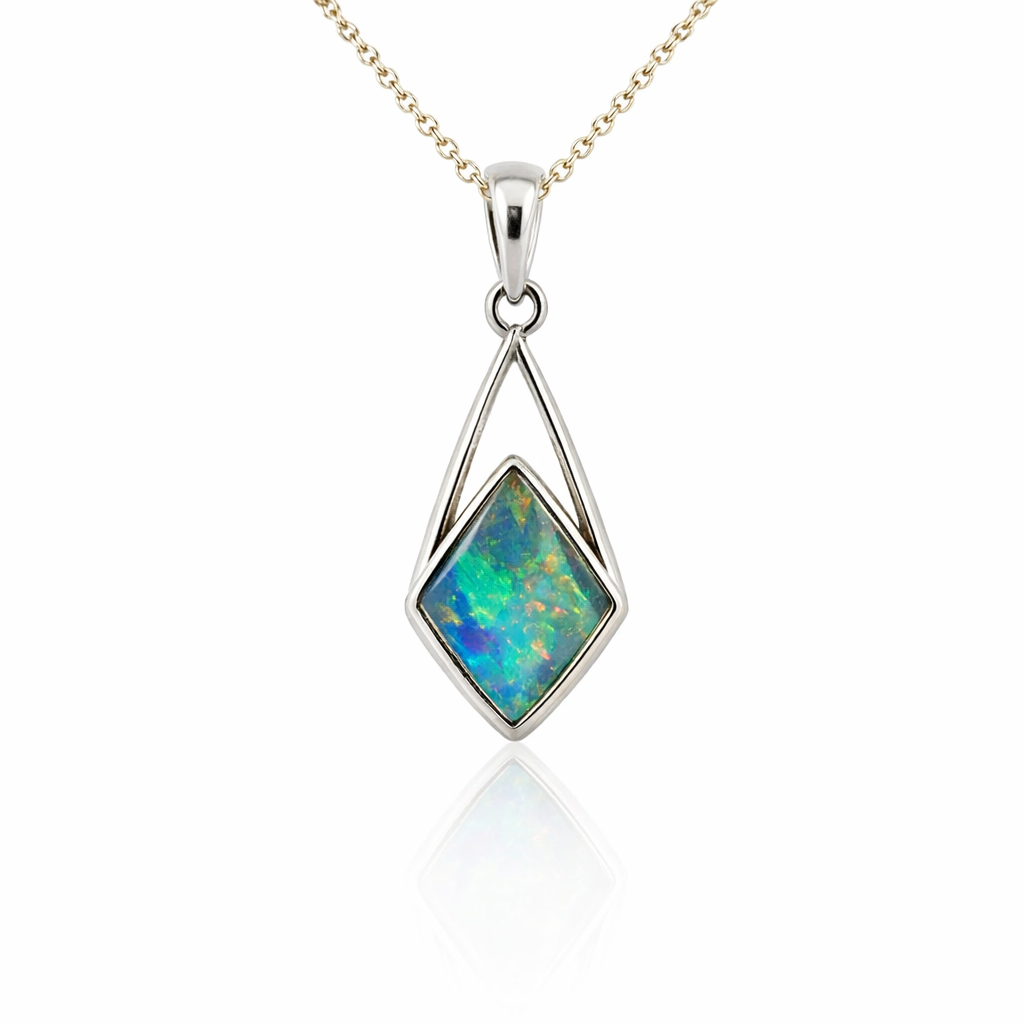 Aussie Doublet Opal Pendant In Sterling silver