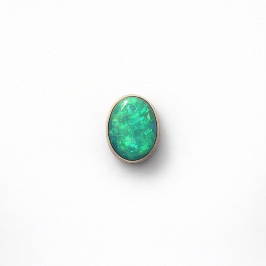 Solid Black Australian Opal With Green Shades