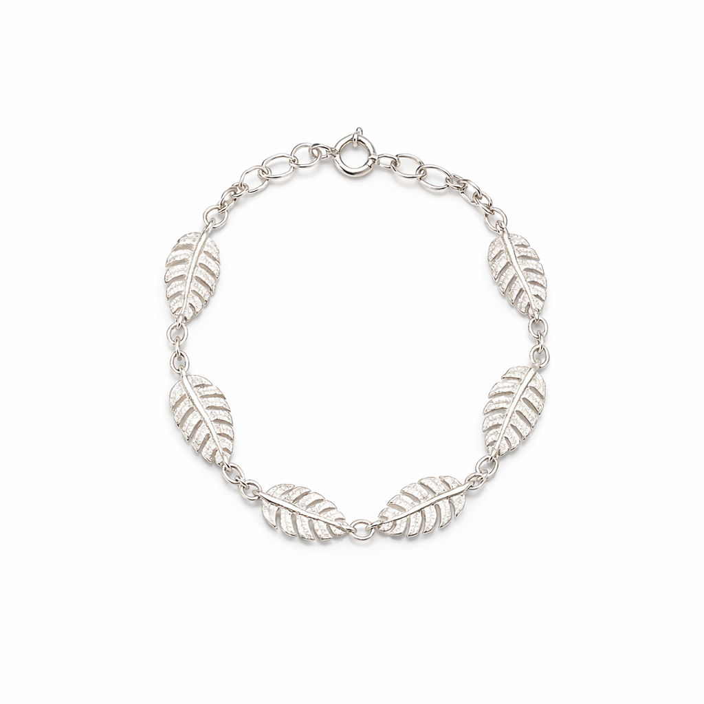 Silver Tropical Bracelet With Travellers Palm