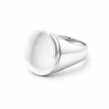 Signet Ring With Oval Face In Sterling Silver