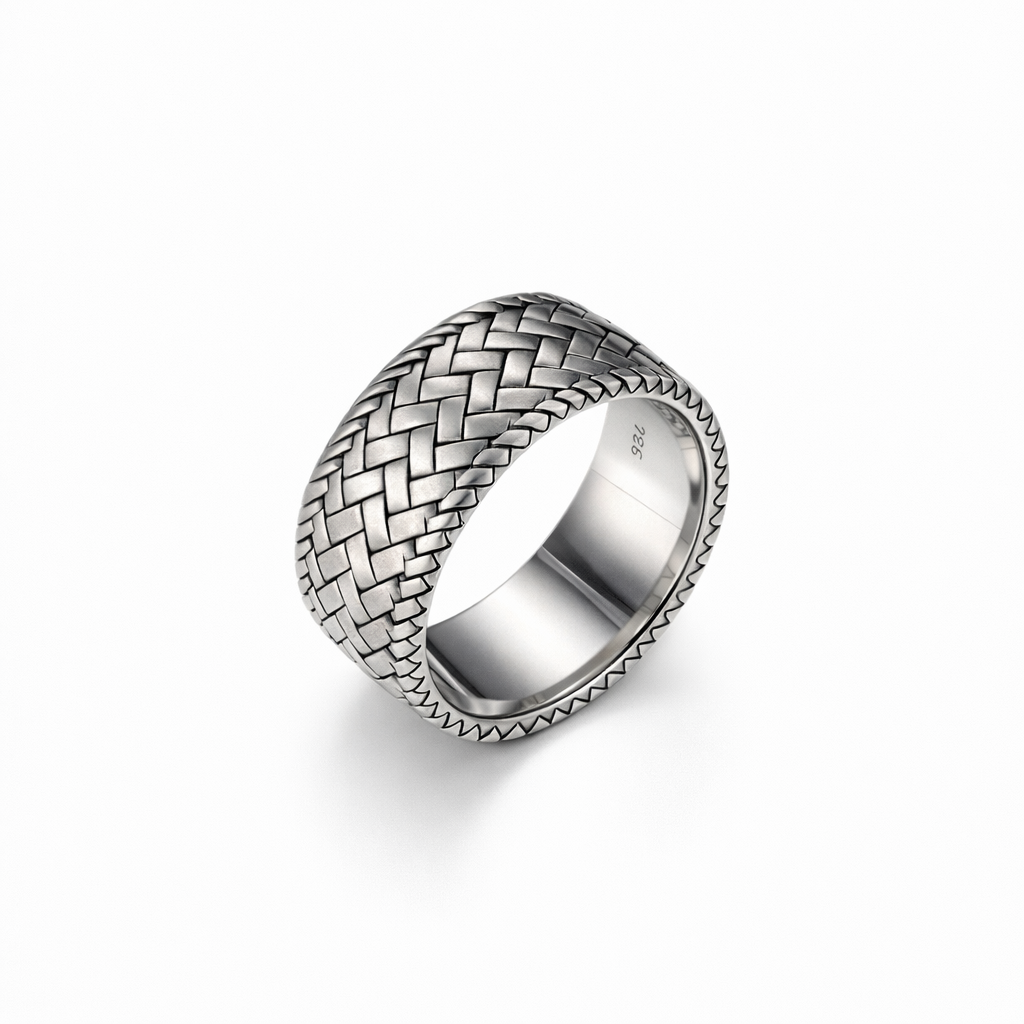 Men's Herringbone Ring Steel Style