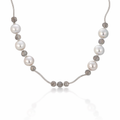 Pearl And Labradorite Necklace With Gold Bars