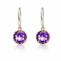 Earrings Silver Amethyst Drops