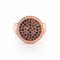 Pave Spinel And Diamond Coin Ring In 18K