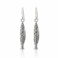 Tribal Sepik Flute Mask Earrings In Silver