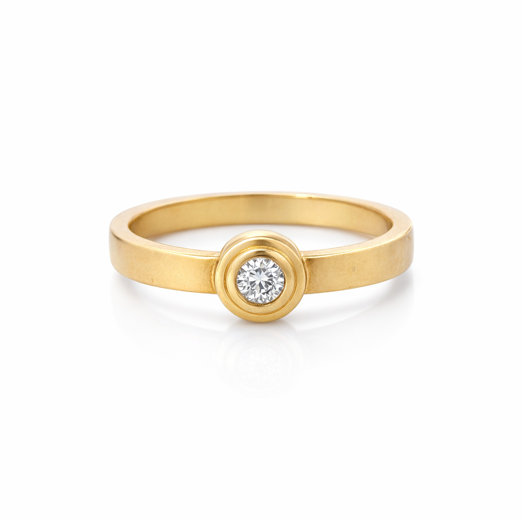 Diamond Ring In 18K Yellow Gold