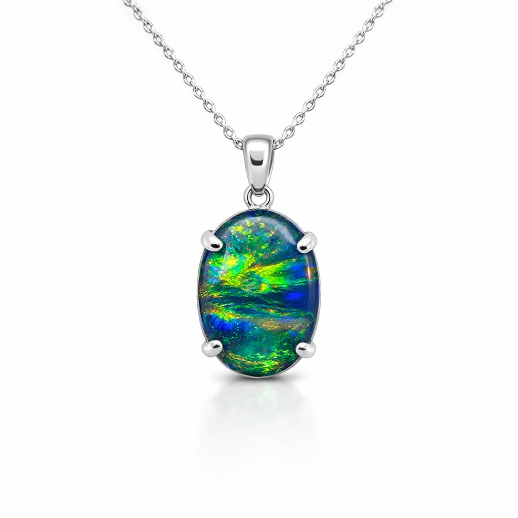 Opal Triplet Pendant | Sterling Silver
