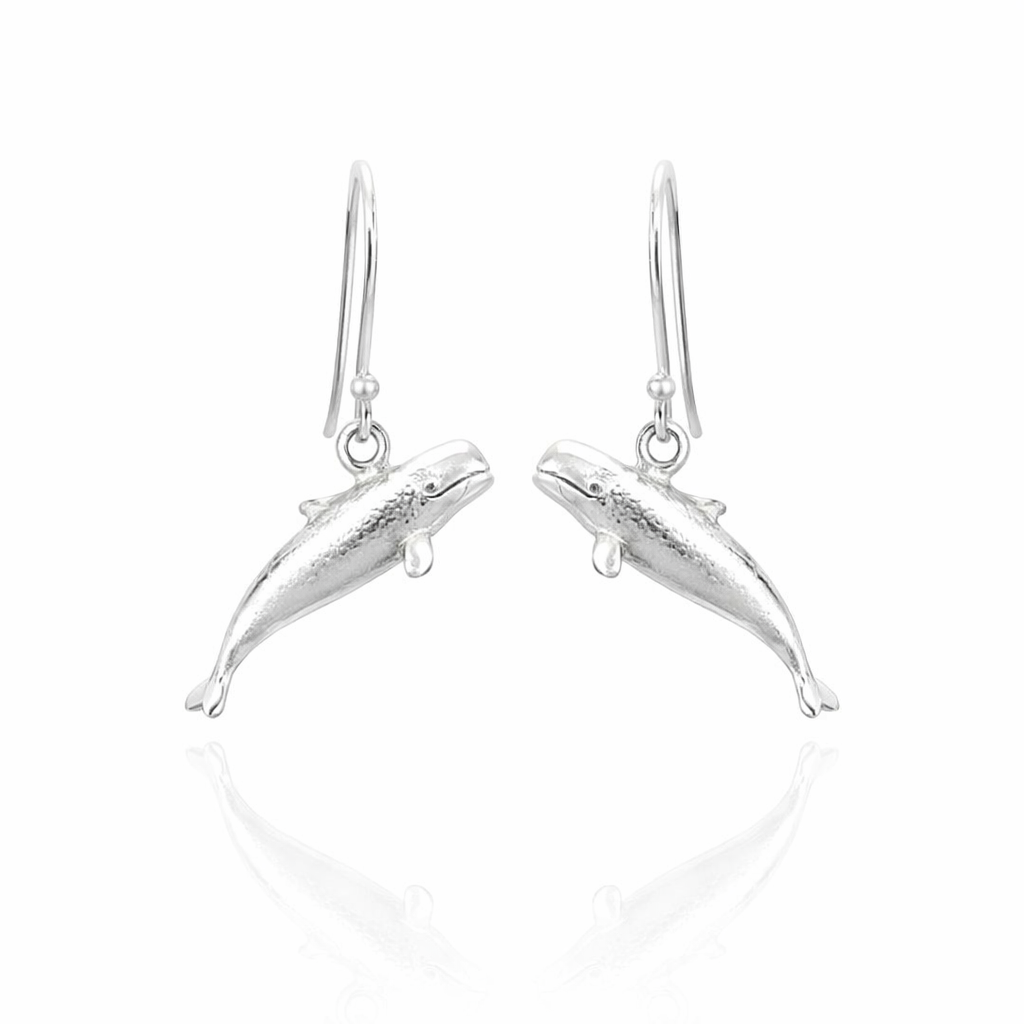 Whale Earrings In Sterling Silver