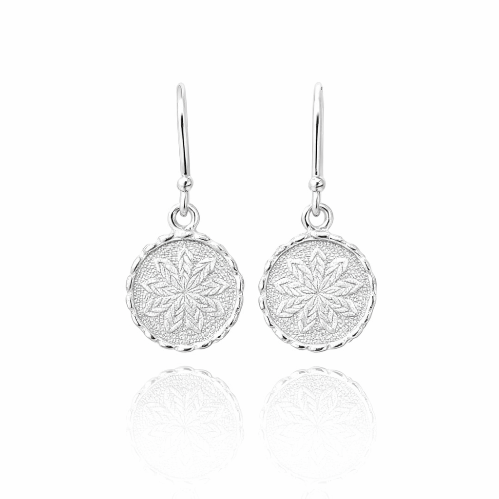 Woven Buka Basket Earrings In Sterling Silver