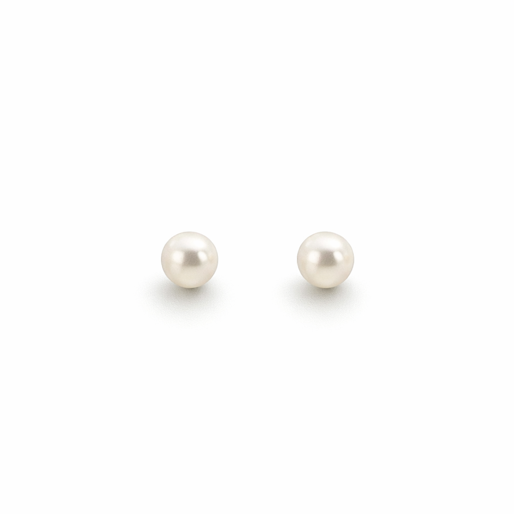 Petite Pearl Studs In Sterling Silver