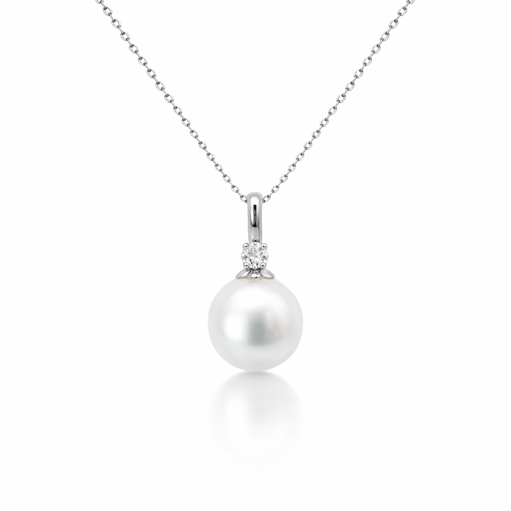South Sea Pearl Pendant With Diamond Dangle In 18K