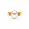 South Sea Pearl And Diamond Ring In 18k Gold