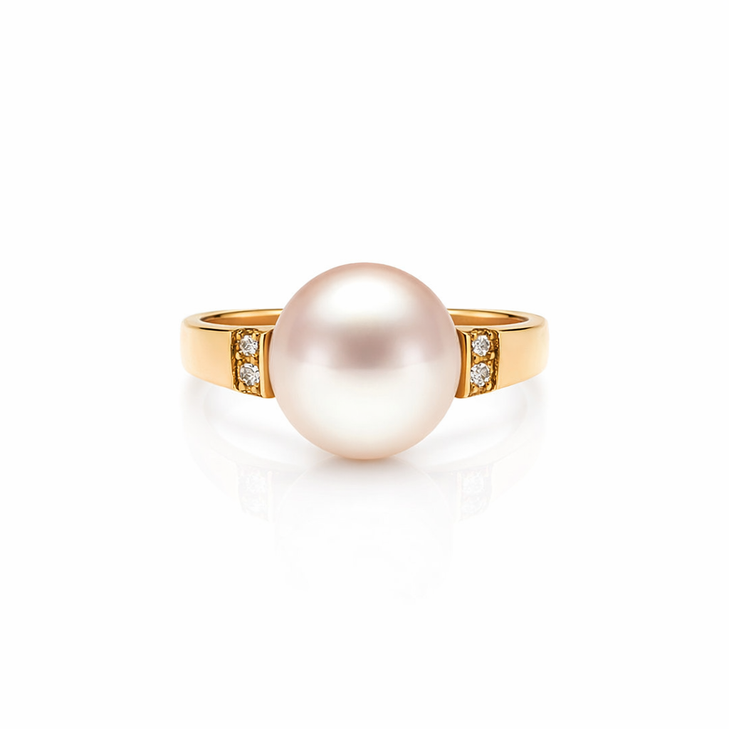 South Sea Pearl And Diamond Ring In 18k Gold