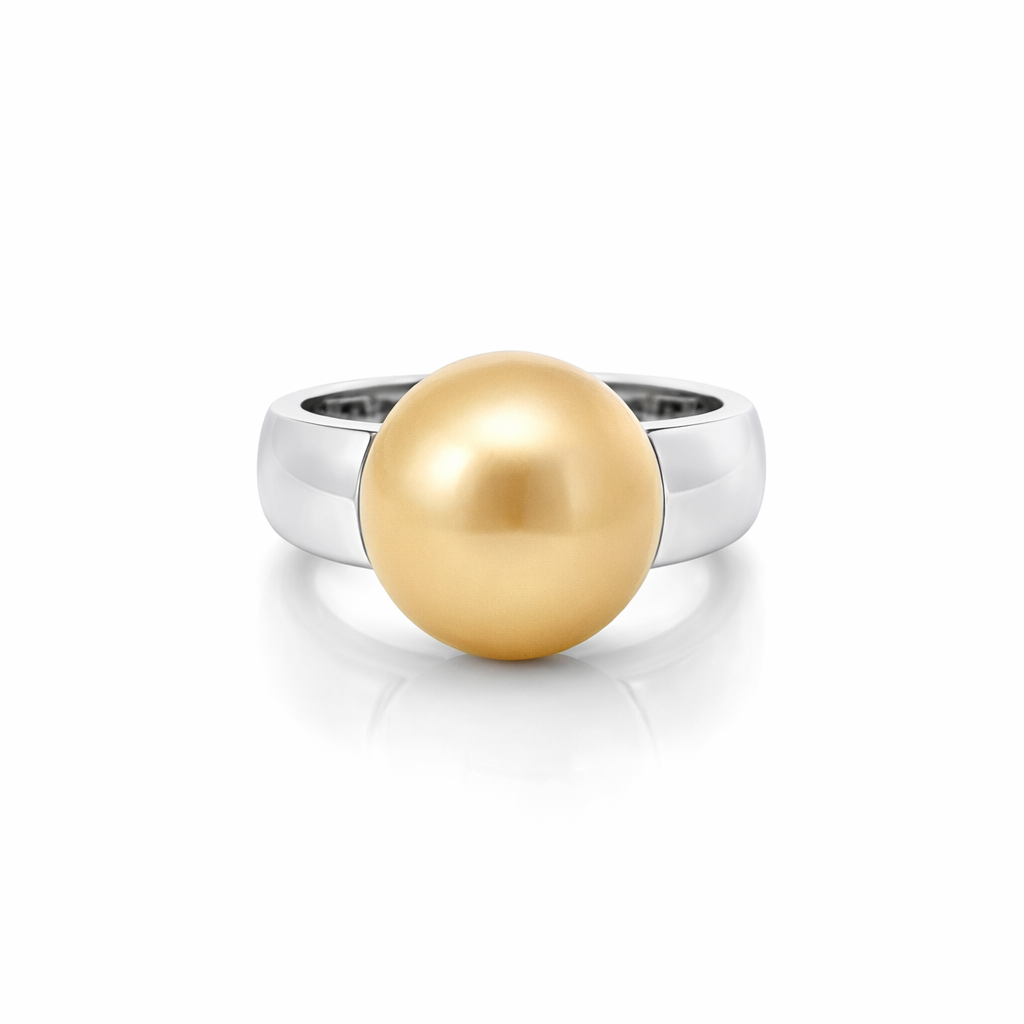 South Sea Pearl Ring In 18K White Gold
