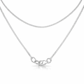 Curb Necklace In 9K White Gold 40cm