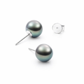 Tahitian Pearl Stud Earrings In 14K White Gold