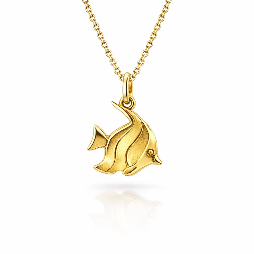 Angelfish Pendant In 18K Yellow Gold