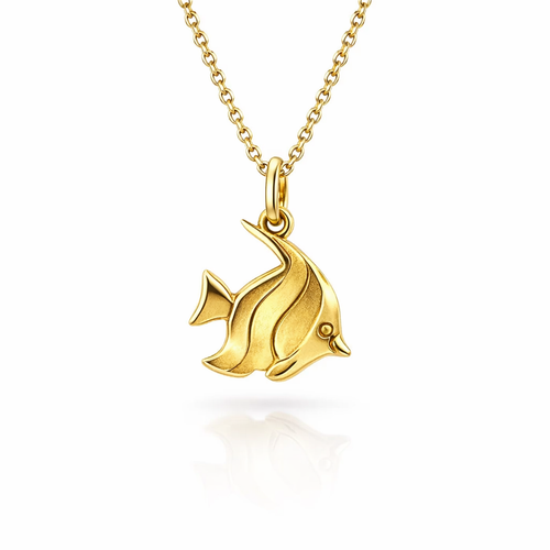 Angelfish Pendant In 18K Yellow Gold
