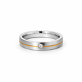 Mens Satin Cubic Zirconia Ring In Stainless Steel