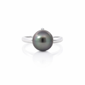 Tahitian Pearl &amp; Diamond Ring | 18K Gold