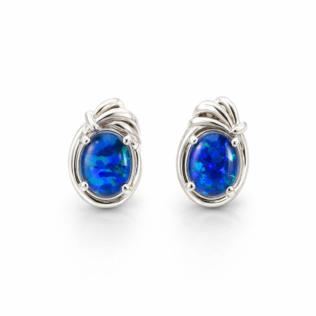 Opal Earrings | Triplets In Sterling Silver