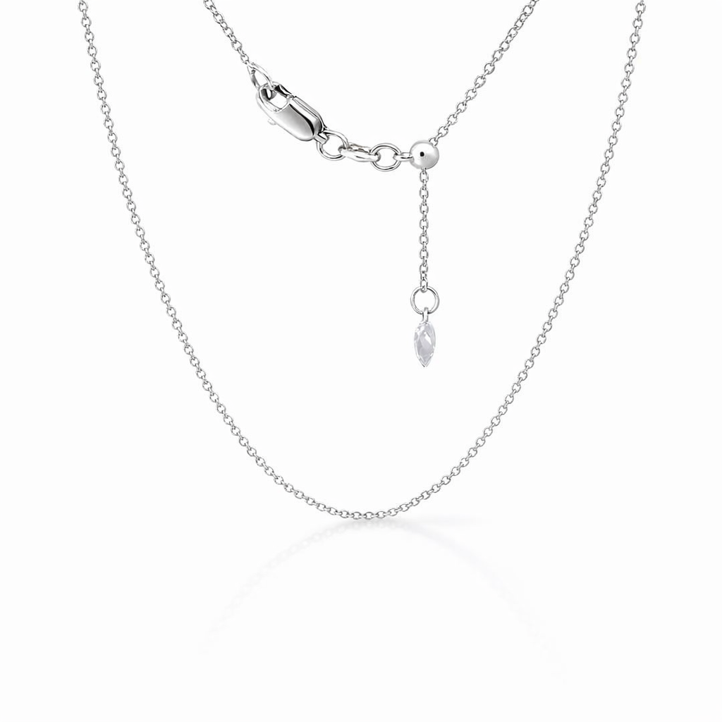 Extender Trace Chain In 18ct White Gold 47cm