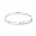 Silver Infinity Bangle With Twist