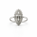 Silver PNG Sepik Mask Ring