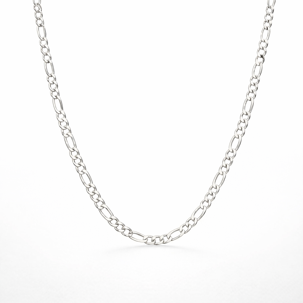 Silver Figaro Style Necklace 50cm
