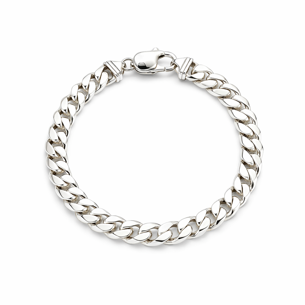Sterling Style: Men's Solid Curb Link Bracelet