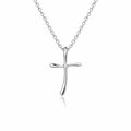 Organic Cross Pendant In Sterling Silver