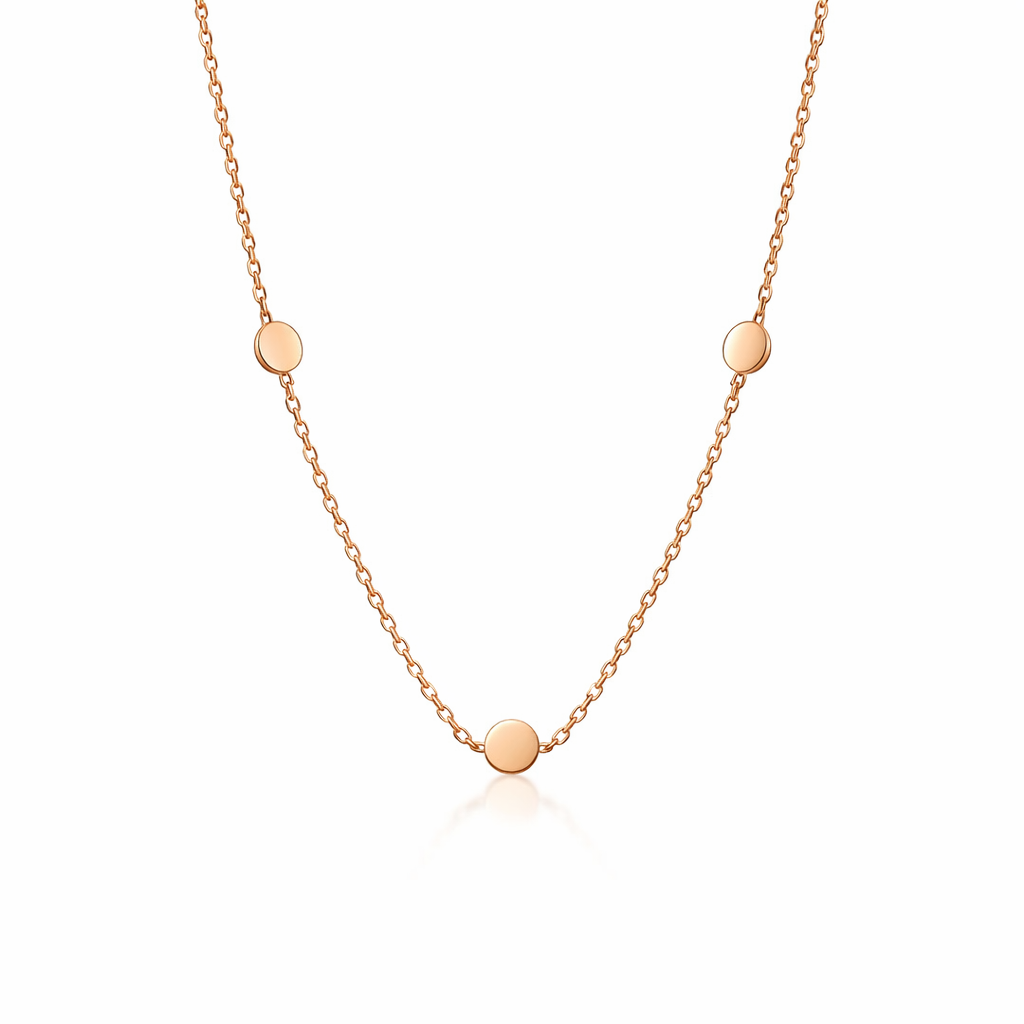 Rose Gold Necklace With Spaced Dots In 18K