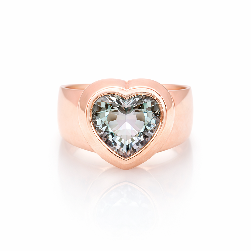 Bi-Coloured Tourmaline Ring In 9K Rose Gold