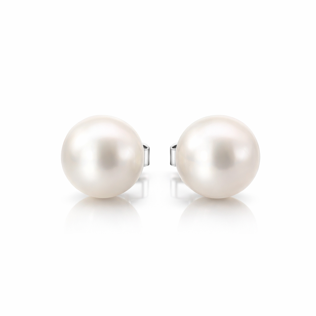 South Sea Pearls On 18K White Gold Stud