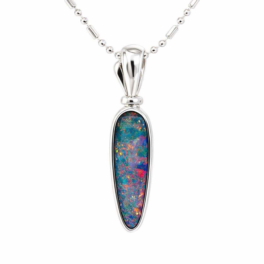 Australian Boulder Opal Doublet Pendant In Silver