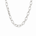 Oval Belchor Chain Silver Necklace 50cm