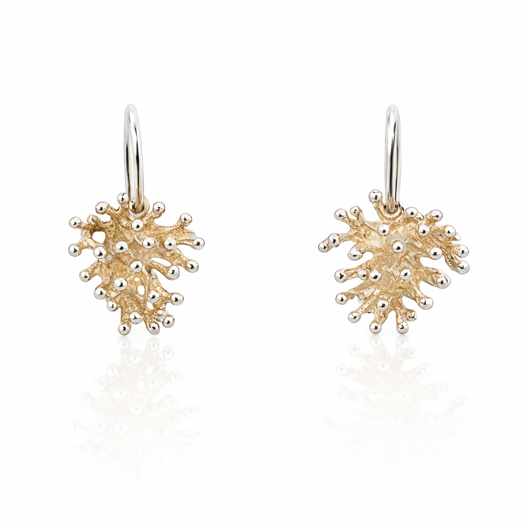 Coral Branch Sterling Silver Earrings