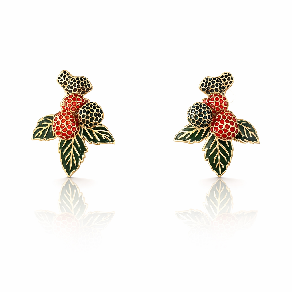 Berries Enamel Earrings