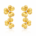 Heart Shaped Petal Earring With Crystal